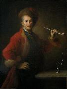 unknow artist Portrait d'homme en costume polonais, une pipe a la main. oil painting on canvas